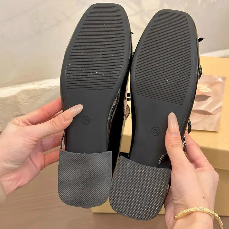 Elegant Bow Mary Jane Flats - Fashionnsio