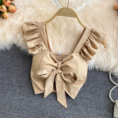 Ruffle Bow Crop Top