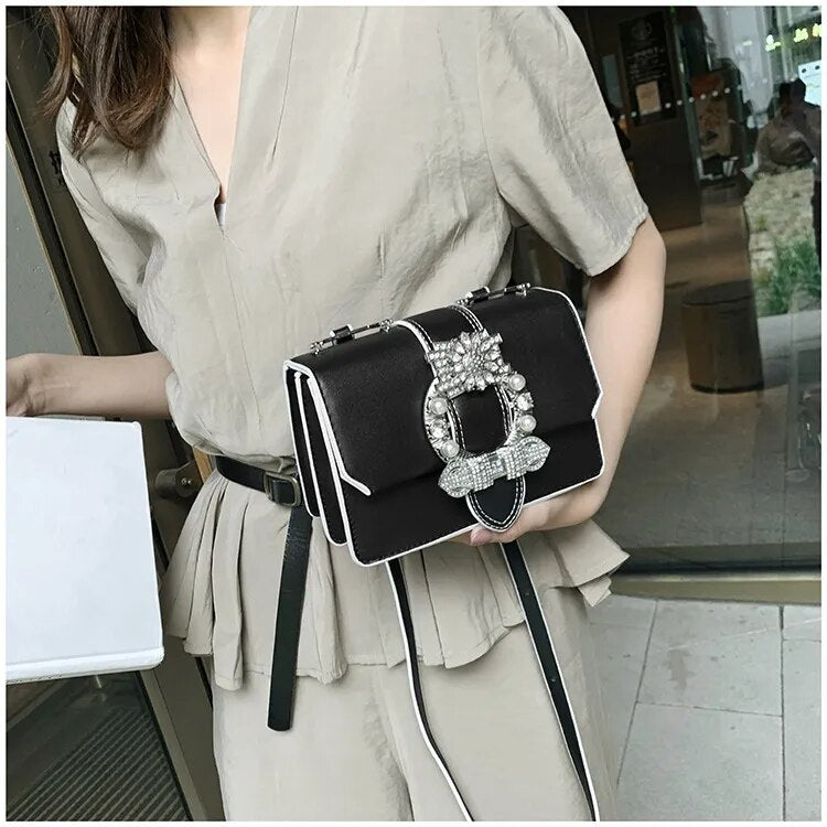 Chic Pearl Diamond Sling Bags