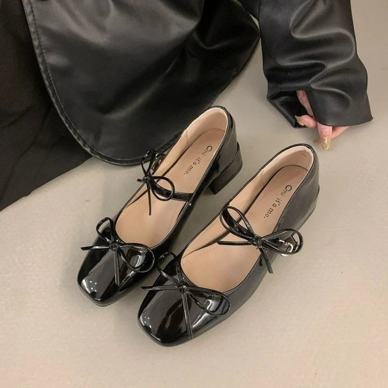 Elegant Bow Mary Jane Flats - Fashionnsio