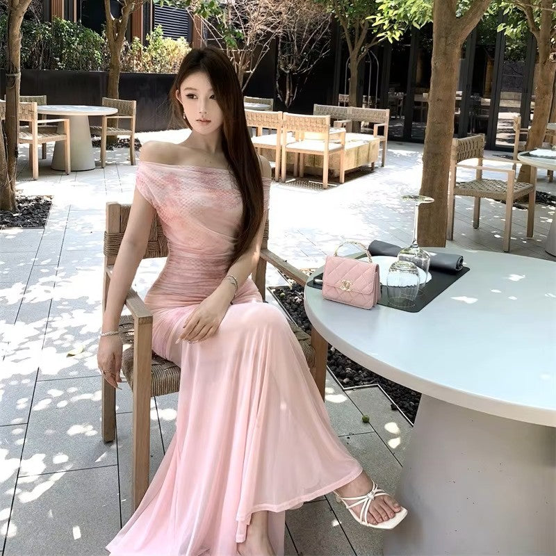 Off Shoulder Floral Mermaid Dress - Fashionnsio