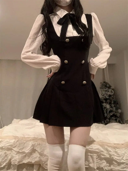 Bow Korean Two Piece Dress