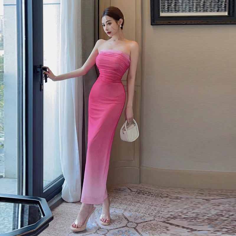 Pink Gradient Tube Dress