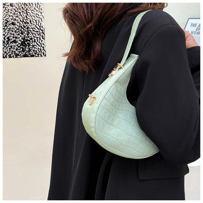 Crescent Glossy Texture Shoulder Bags