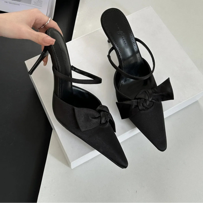 Elegant Bow Pointed Heels - Fashionnsio