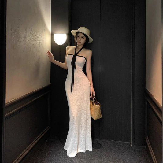 Halter Slim Fit Long Dress - Fashionnsio