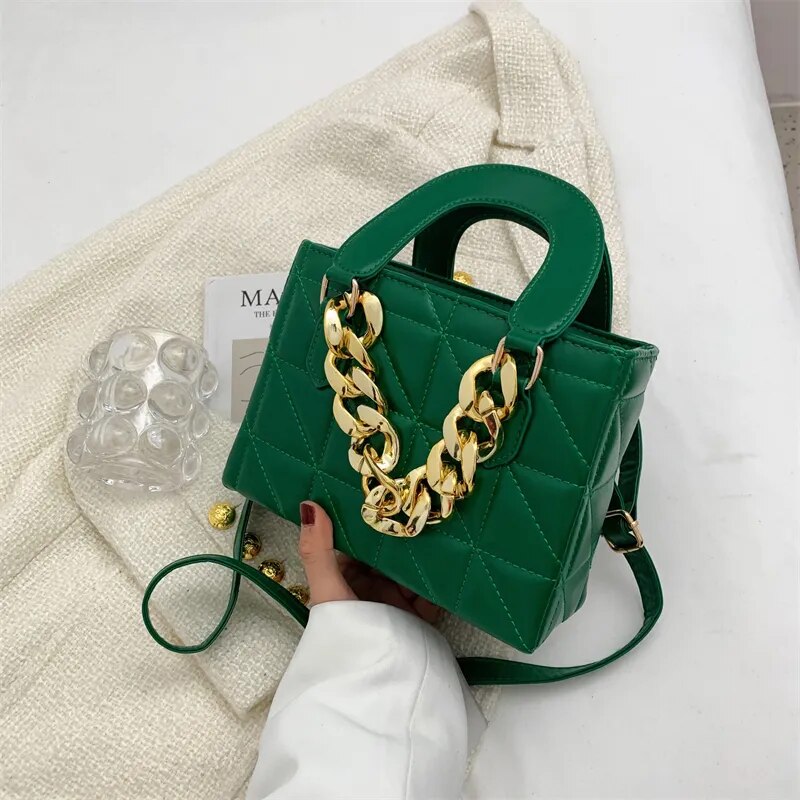 Rhombus Chain Tote Handbags