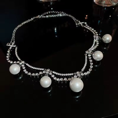 Royal Pearl Diamond Necklace - Fashionnsio
