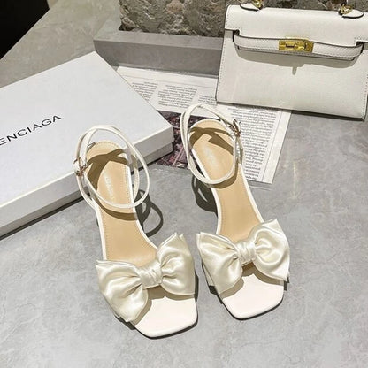 Bowknot Ankle Strap Heels