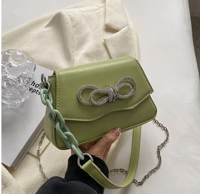 Diamond Bow Shoulder Bags