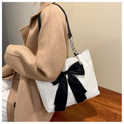 Bow Tote Large Shoulder Bag