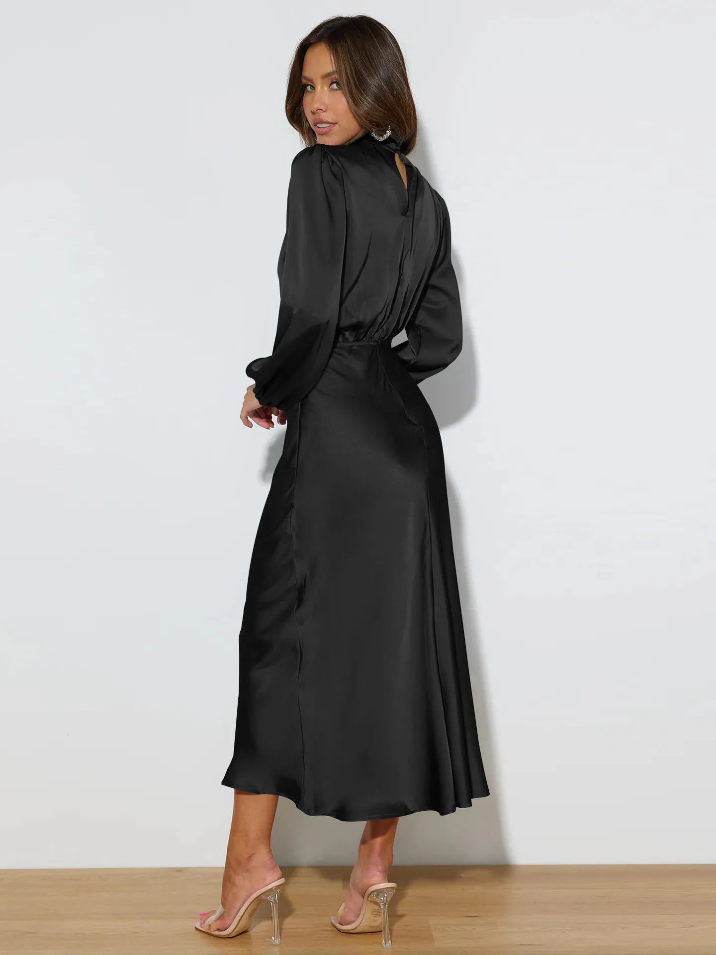 Turtleneck Puff Sleeve Dress