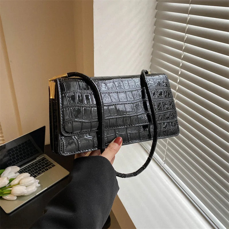 Glossy Pattern Shoulder Bags