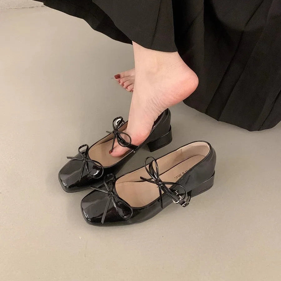 Elegant Bow Mary Jane Flats - Fashionnsio