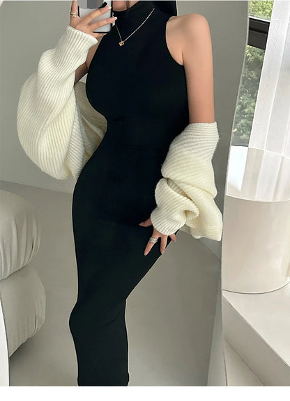 Turtleneck Bodycon Long Dress