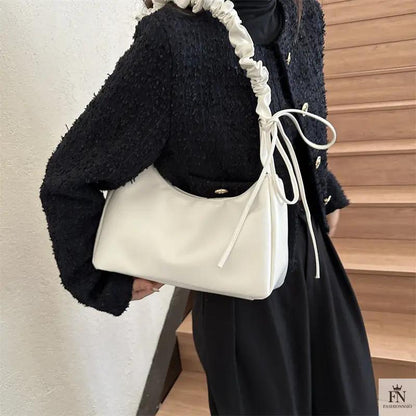 Ruched Handle Shoulder Bags - Fashionnsio