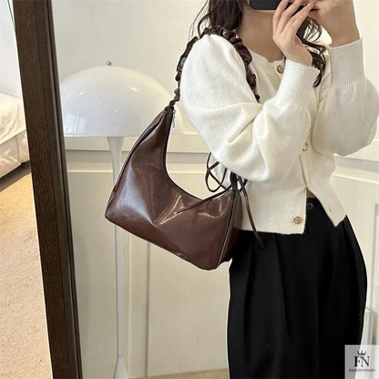 Ruched Handle Shoulder Bags - Fashionnsio