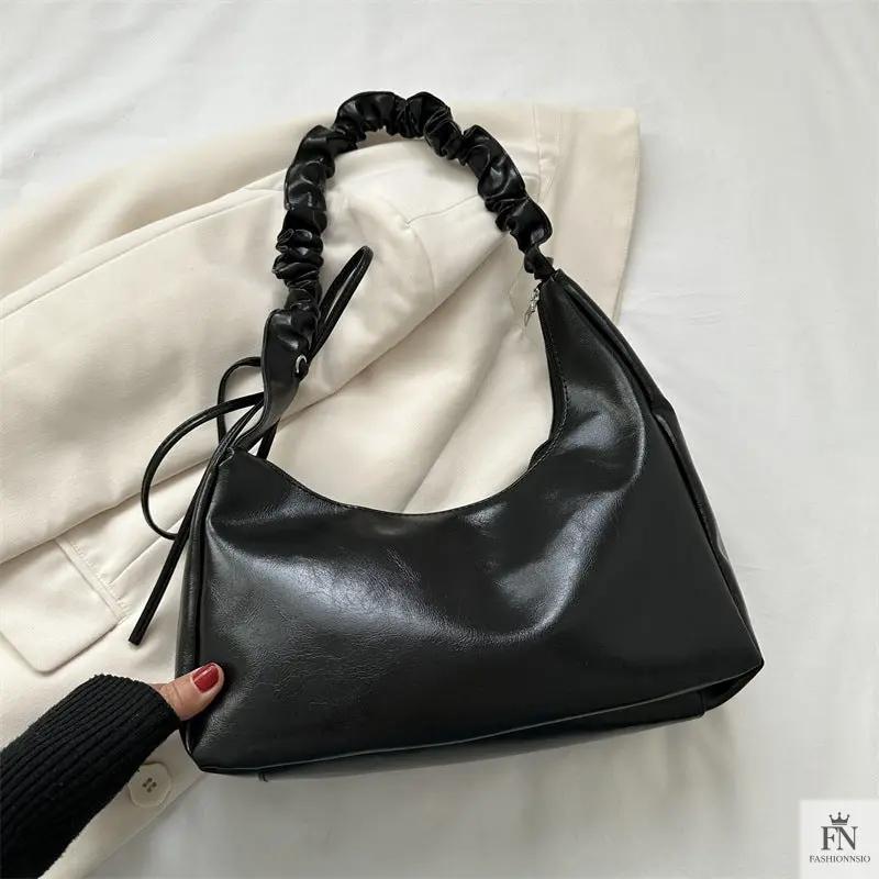 Ruched Handle Shoulder Bags - Fashionnsio