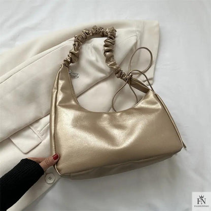 Ruched Handle Shoulder Bags - Fashionnsio