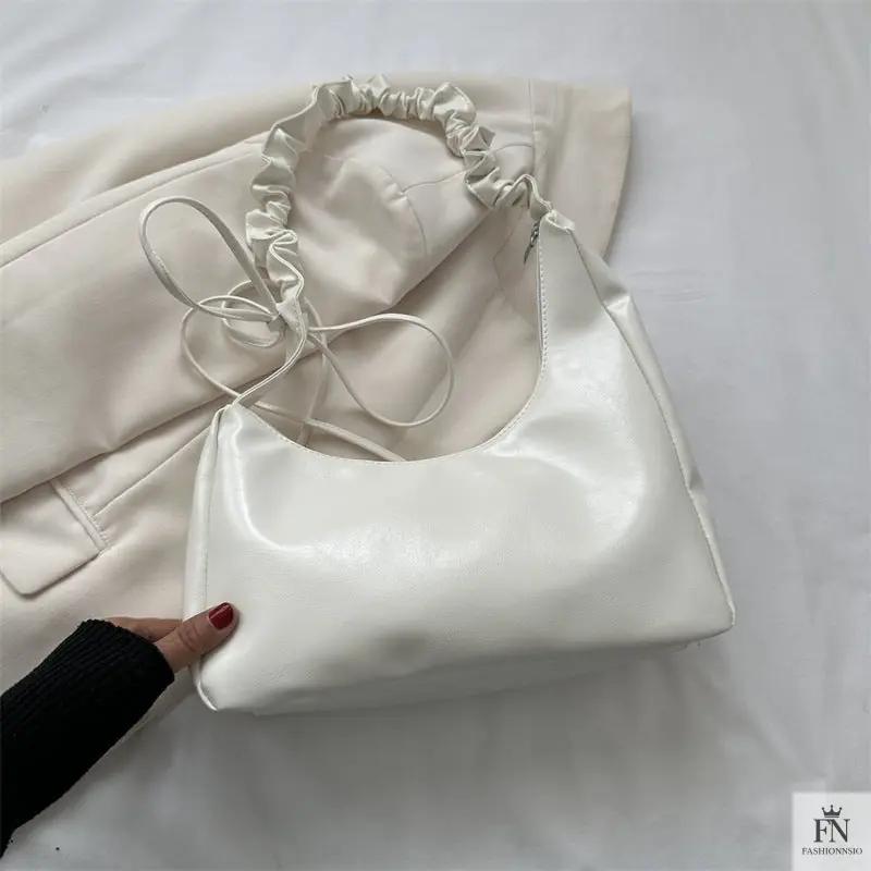 Ruched Handle Shoulder Bags - Fashionnsio