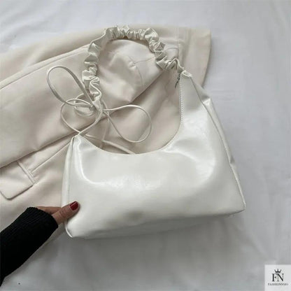Ruched Handle Shoulder Bags - Fashionnsio
