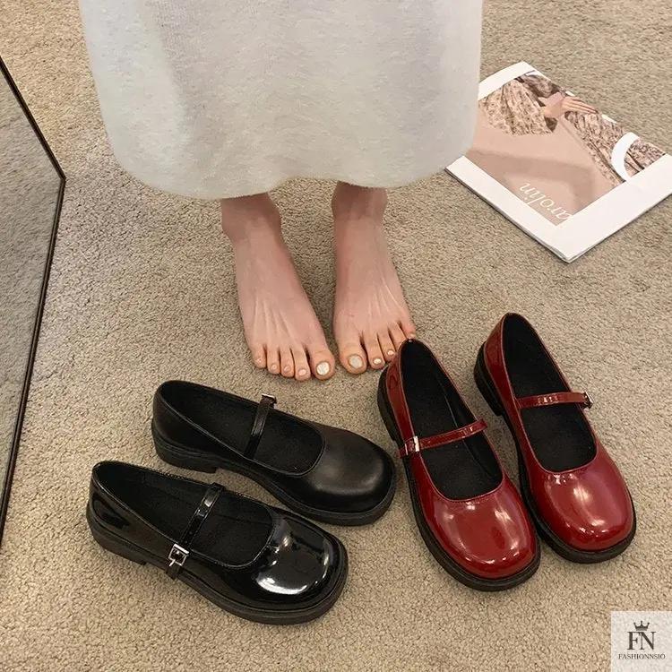 French Mary Jane Flats - Fashionnsio