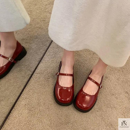 French Mary Jane Flats - Fashionnsio