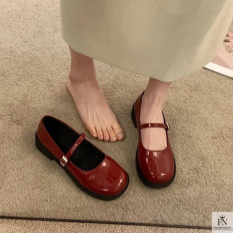 French Mary Jane Flats - Fashionnsio