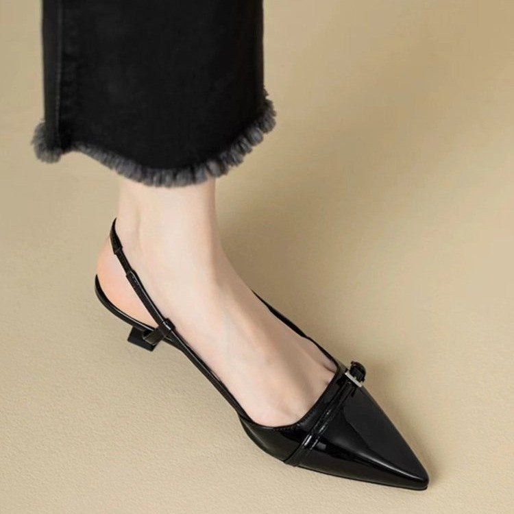 Pointed Toe Buckle Strap Heels