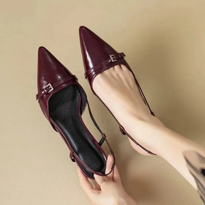 Pointed Toe Buckle Strap Heels