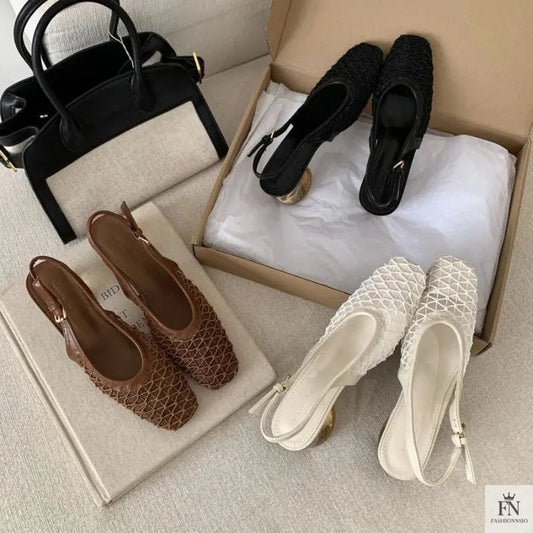 Square Toe Lace Flat Sandals - Fashionnsio