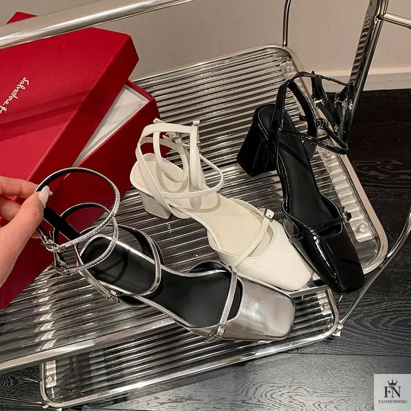 Straps Mary Jane Chunky Heels - Fashionnsio