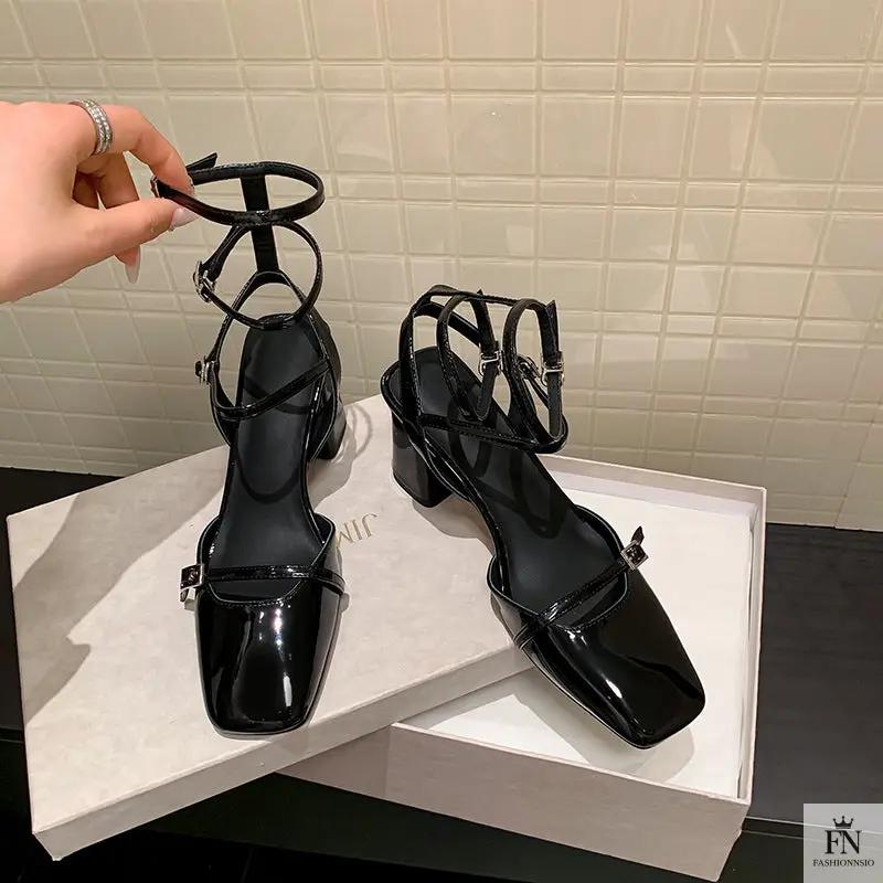 Straps Mary Jane Chunky Heels - Fashionnsio