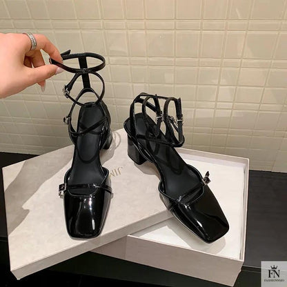 Straps Mary Jane Chunky Heels - Fashionnsio