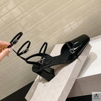 Straps Mary Jane Chunky Heels - Fashionnsio