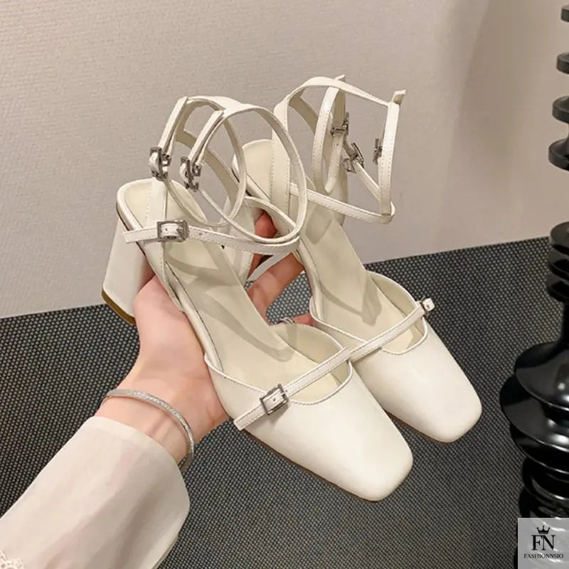 Straps Mary Jane Chunky Heels - Fashionnsio