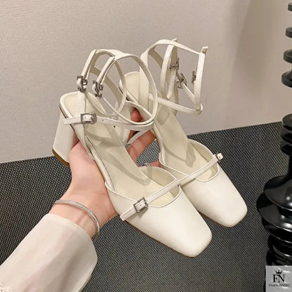 Straps Mary Jane Chunky Heels - Fashionnsio