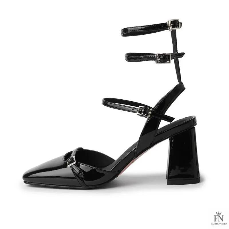 Straps Mary Jane Chunky Heels - Fashionnsio