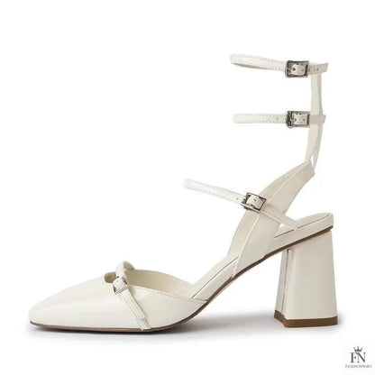 Straps Mary Jane Chunky Heels - Fashionnsio