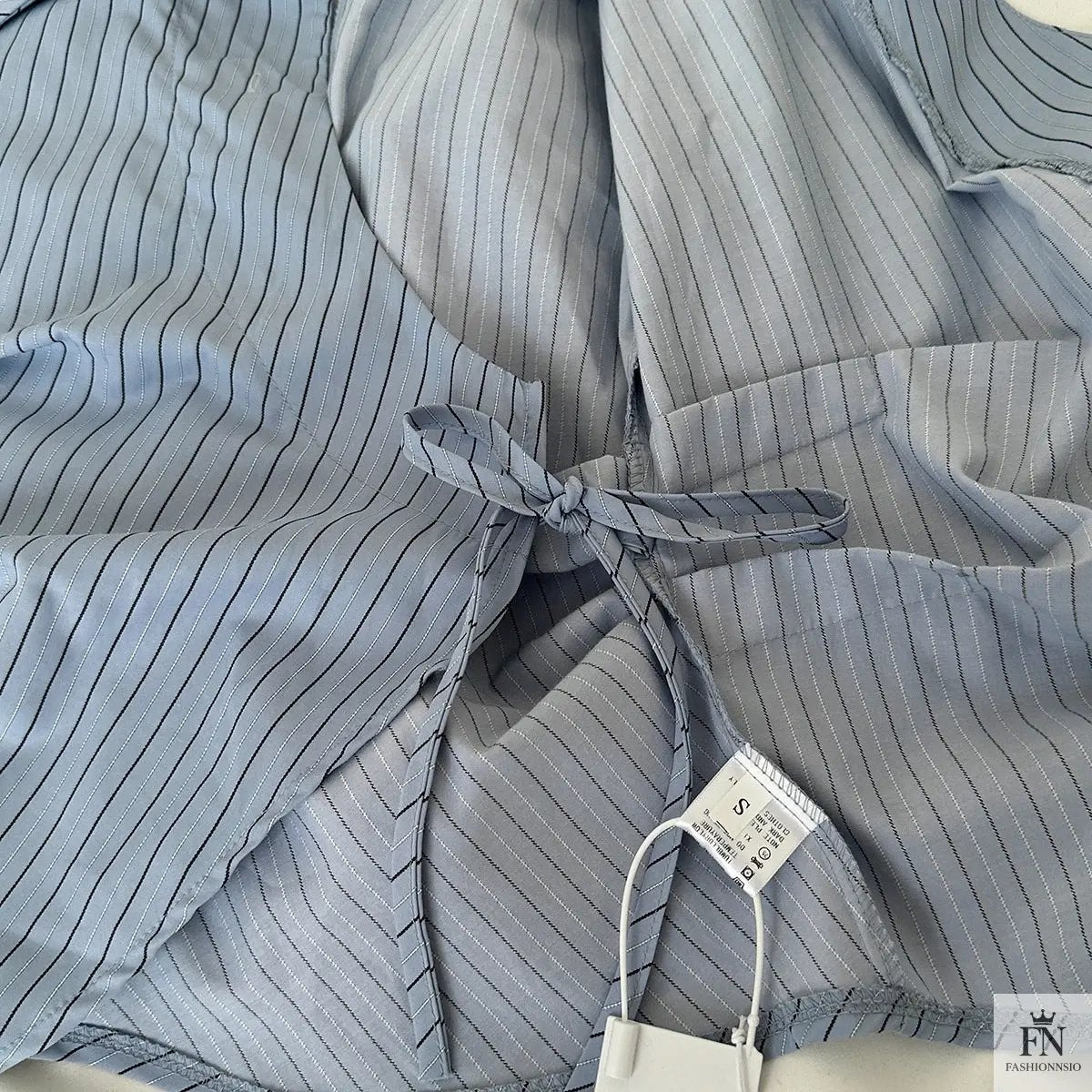 Striped Irregular Waist Fitted Shirts - Fashionnsio