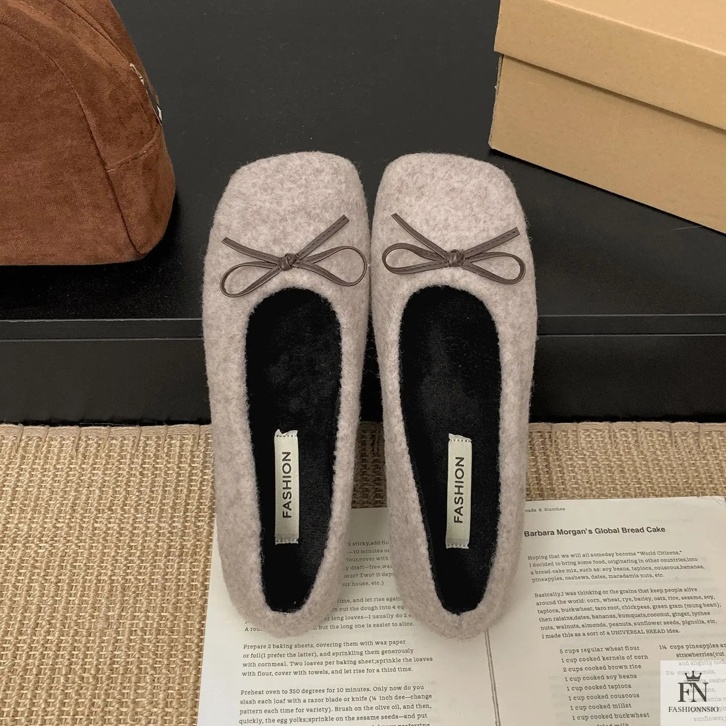 Suede Bow Ballerina Flats - Fashionnsio