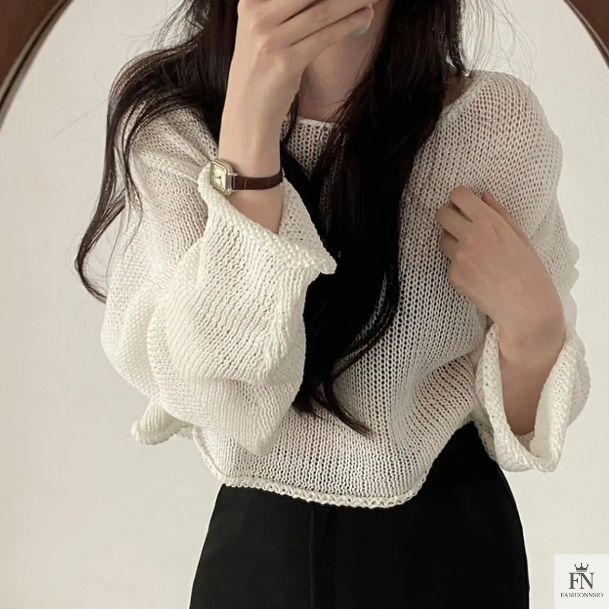 Sweater Knitted Crop Top - Fashionnsio