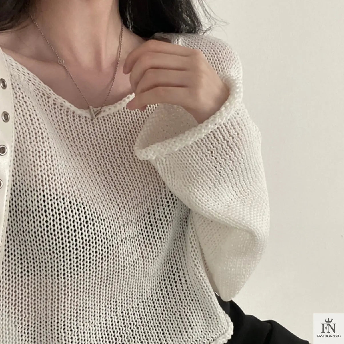 Sweater Knitted Crop Top - Fashionnsio