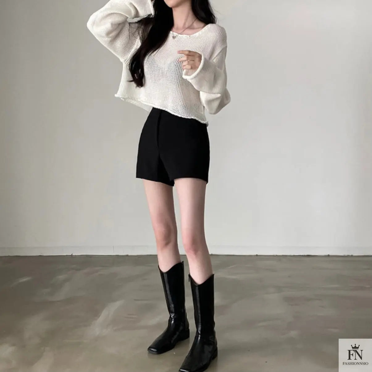 Sweater Knitted Crop Top - Fashionnsio