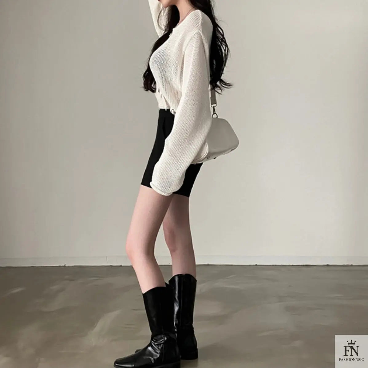 Sweater Knitted Crop Top - Fashionnsio