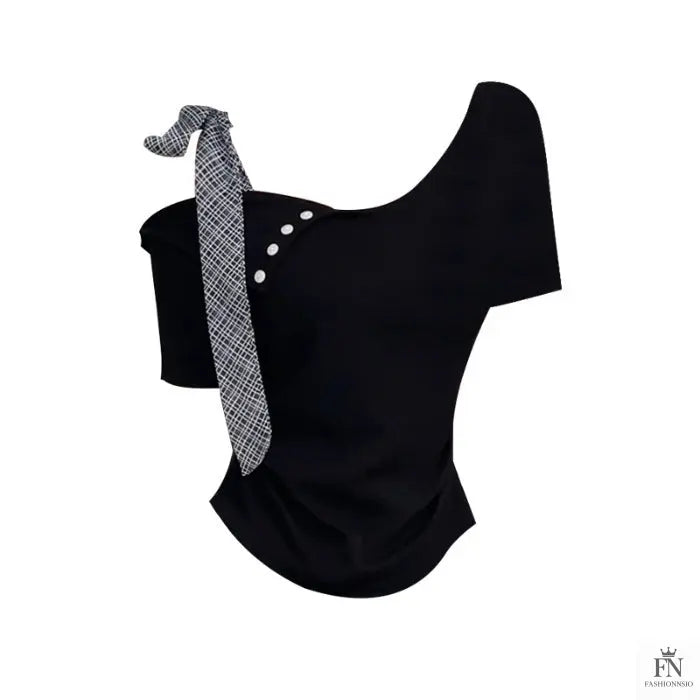 Off Shoulder Ribbon Bow Top - Fashionnsio