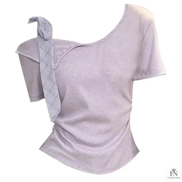 Off Shoulder Ribbon Bow Top - Fashionnsio