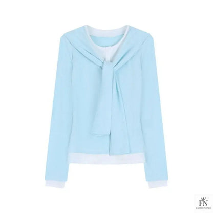 Two Piece Lace-up Korean Top - Fashionnsio