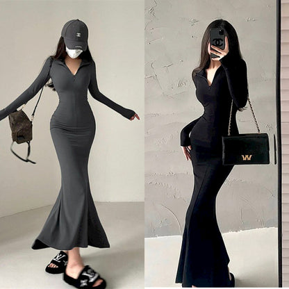 Mermaid Zipper Slim Bodycon Dress