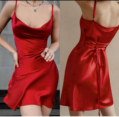 Satin Fit Mini Dress